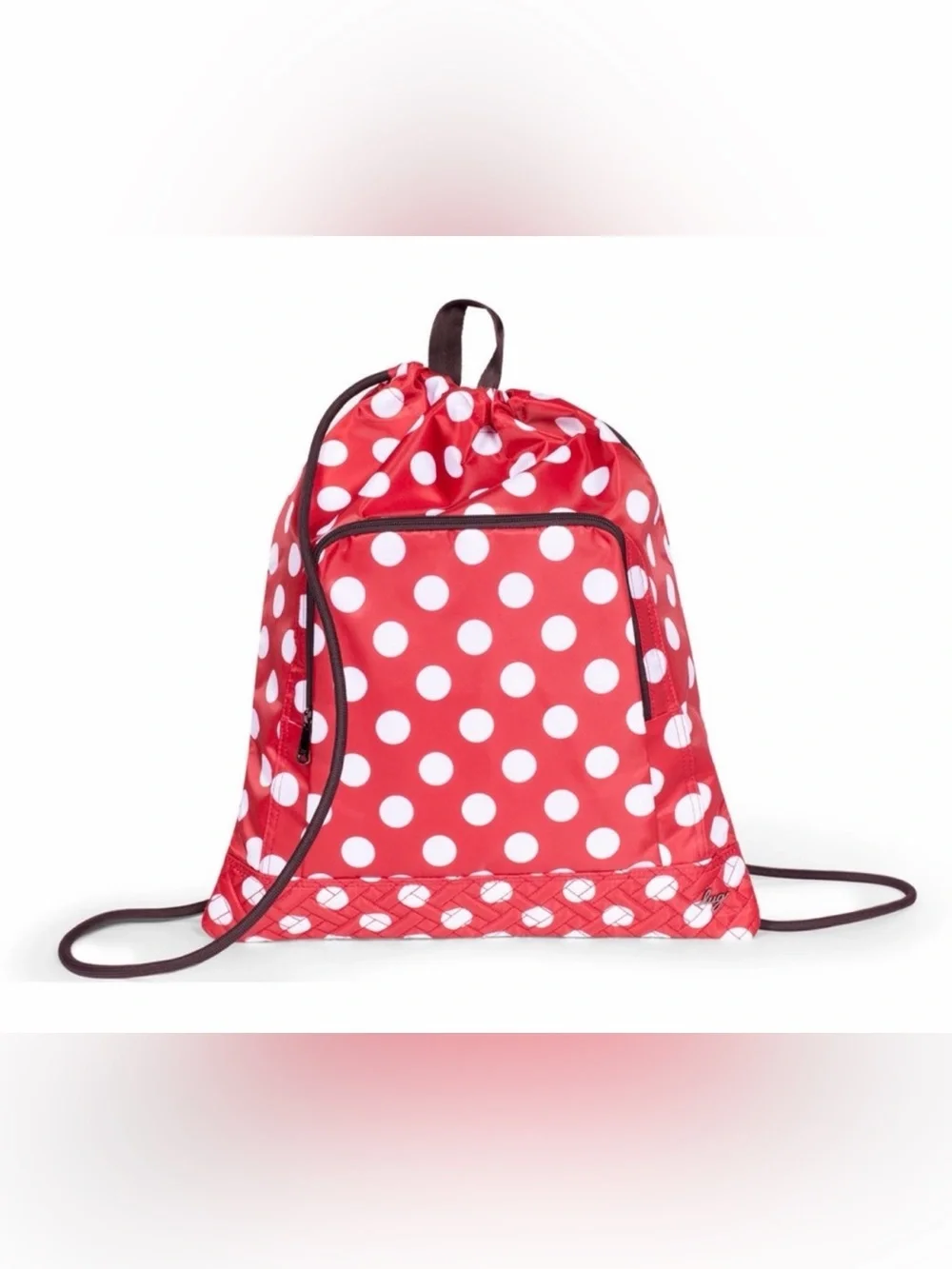 Lug Jumping Jack Drawstring Backpack - Crimson Large Dot (Red, White Polka Dots)